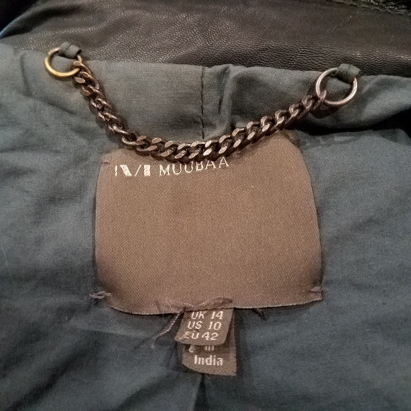 Muubaa Nido Quilted Moto Leather Biker Jacket Sz14 - Picture 6 of 8